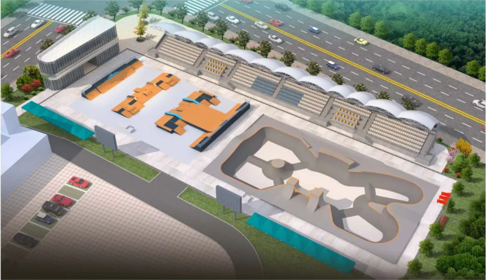 亞運滑板公園碗池、街式兩部分效果圖介紹